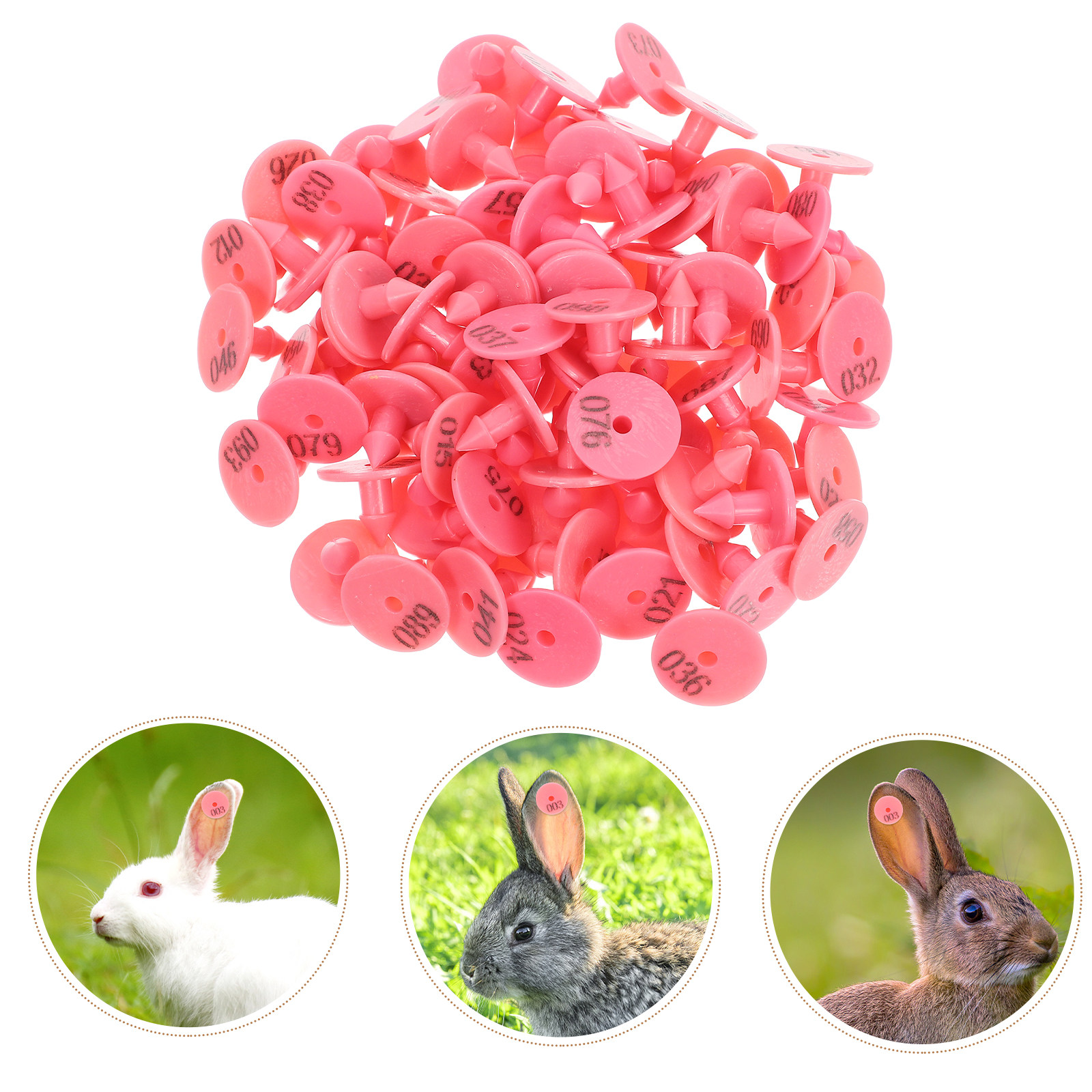 Livestock Ear Tag - 100 stuks genummerde oormerken voor konijnen,