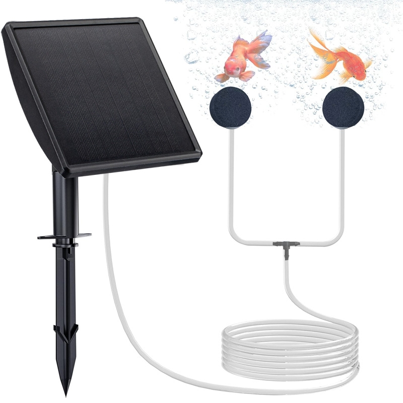 Fish Pond Aerator - Zonne-aangedreven vijverbeluchter Zonne-vijverpomp Aquariumbeluchter Luchtbubbler Aquariumbubbelpomp