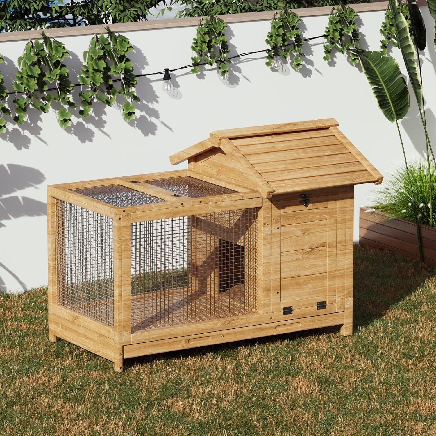 Houten konijnenhok voor binnen - Rabbit Cage Wire recensie en prijs
