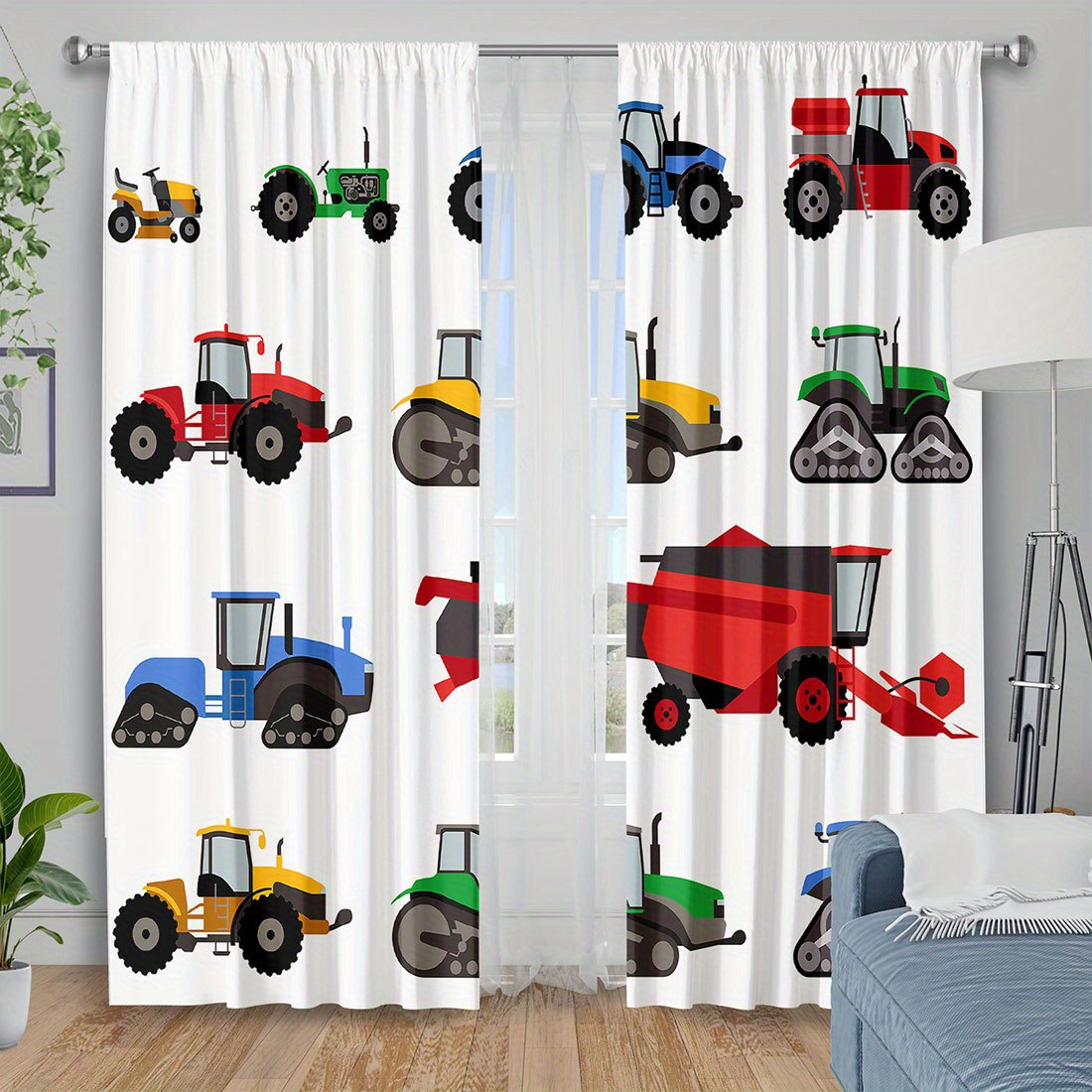 Cartoon Tractor Gordijn Kleurr - Agriculture Farming Cartoon recensie en prijs