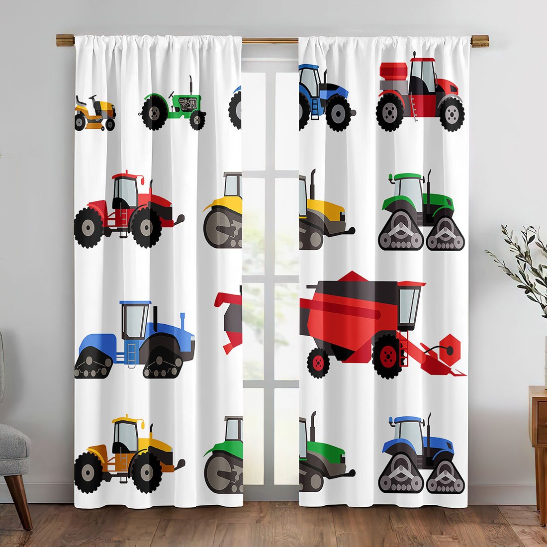 Cartoon Tractor Gordijn Kleurr - Agriculture Farming Cartoon recensie en prijs