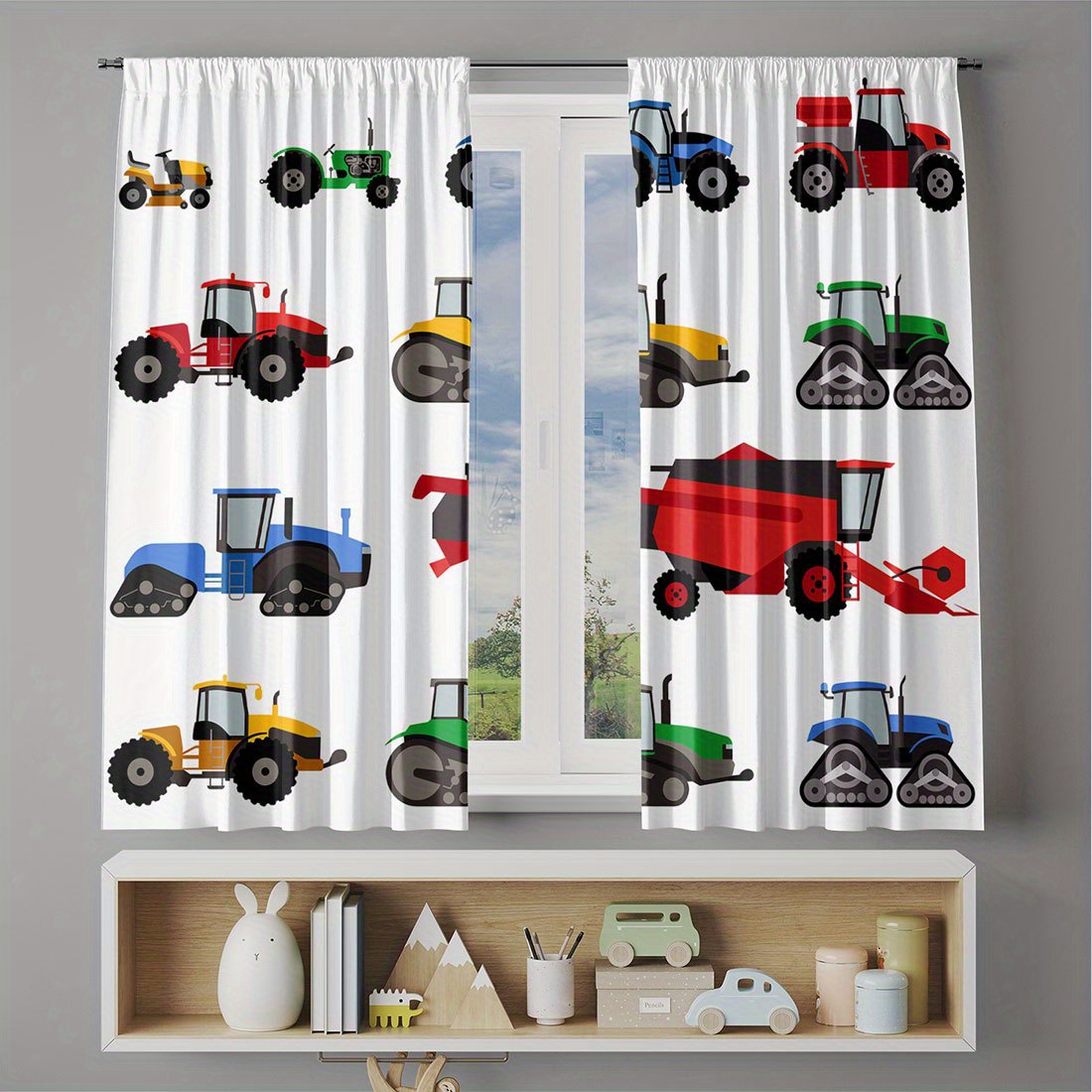 Cartoon Tractor Gordijn Kleurr - Agriculture Farming Cartoon recensie en prijs